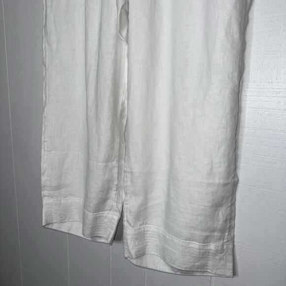 Pure Jill J. Jill Women’s 100% Linen Trapunto Stitched Pants White Size MP NWT - Picture 4 of 7